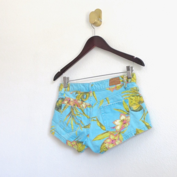 Denim & Supply Ralph Lauren Tropical Print Mini Denim Jean Shorts Blue SZ 27 - Picture 4 of 6